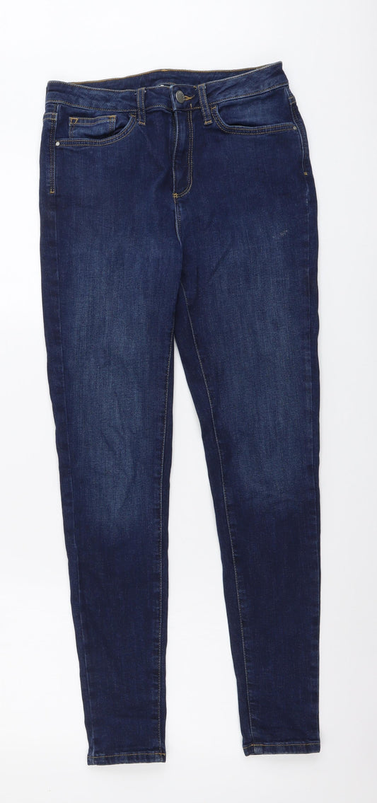 V By Very Womens Blue Cotton Skinny Jeans Size 26 in L28 in Regular Button