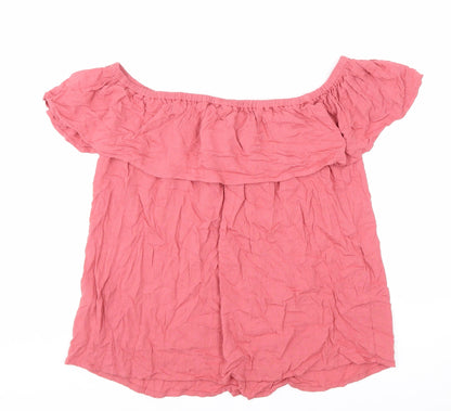 Womens UK Size L ICHI Pink Basic Tank