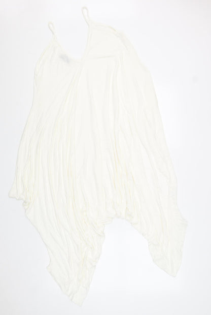 FINELLA Womens White Viscose Jumpsuit One-Piece Size S L23 in Pullover