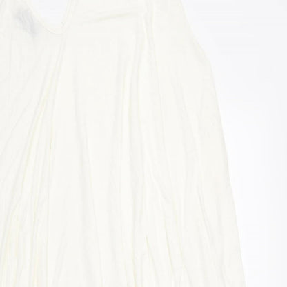FINELLA Womens White Viscose Jumpsuit One-Piece Size S L23 in Pullover