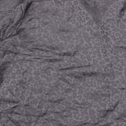 George Womens Grey Animal Print Polyester Basic Button-Up Size 12 V-Neck - Leopard Print