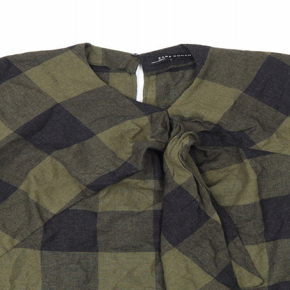 Womens UK Size S Zara Green Basic T-Shirt