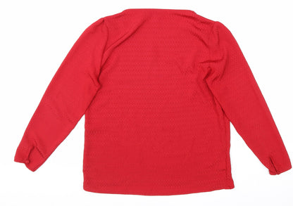 Womens UK Size 10 Preworn Red Basic Blouse