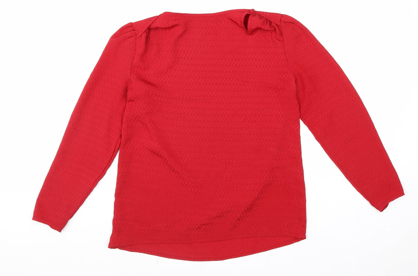 Womens UK Size 10 Preworn Red Basic Blouse