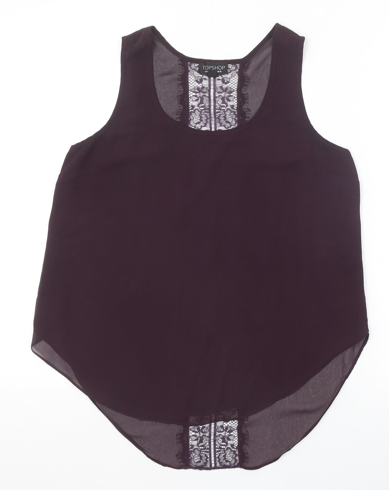 Womens UK Size 10 Topshop Purple Basic Tank
