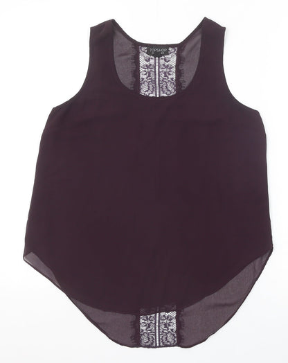 Womens UK Size 10 Topshop Purple Basic Tank