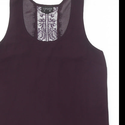 Womens UK Size 10 Topshop Purple Basic Tank