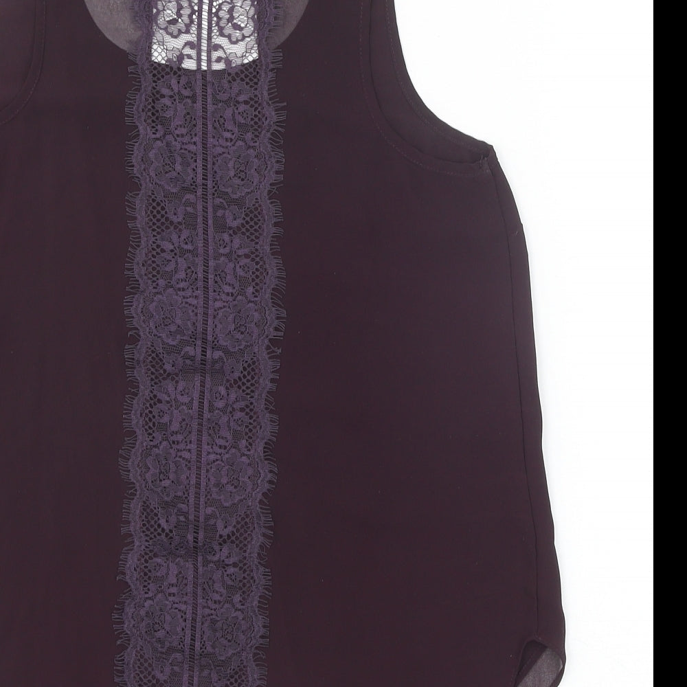 Womens UK Size 10 Topshop Purple Basic Tank