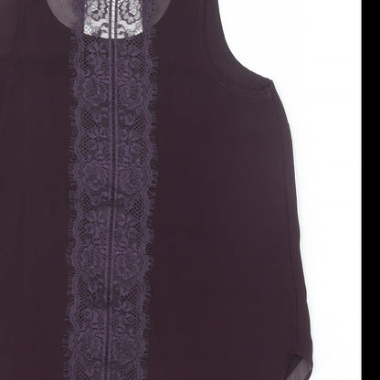Womens UK Size 10 Topshop Purple Basic Tank