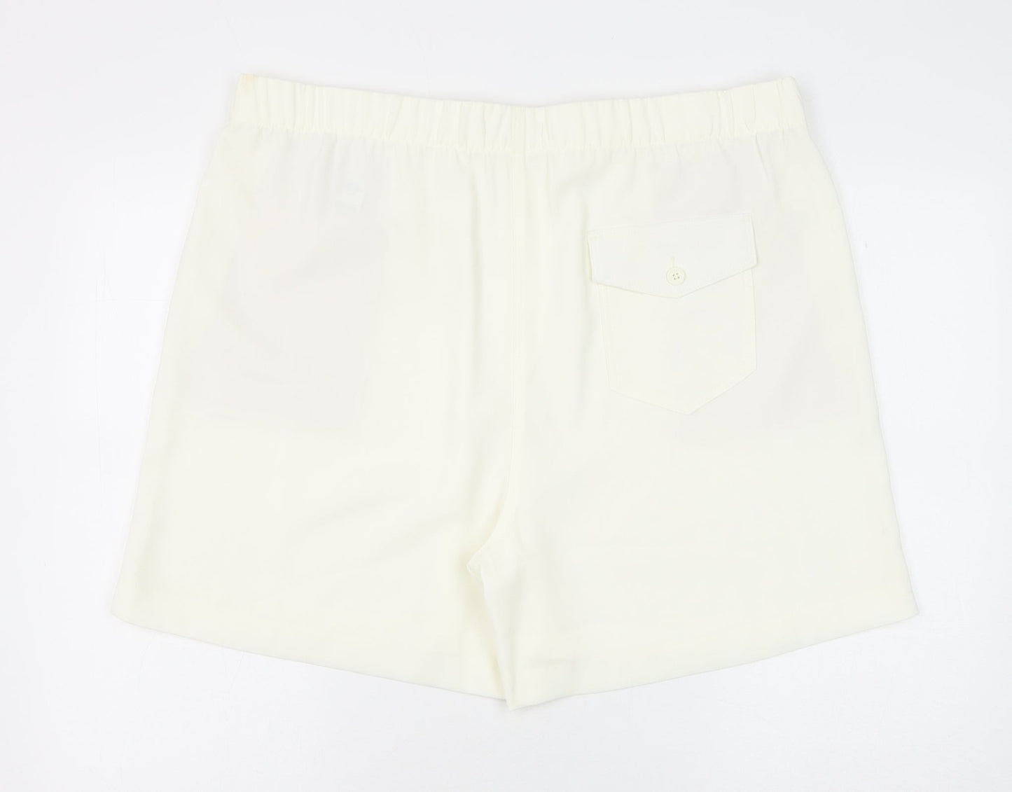 Marks and Spencer Womens Ivory Polyester Basic Shorts Size 20 Regular Pull On