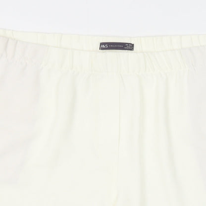Marks and Spencer Womens Ivory Polyester Basic Shorts Size 20 Regular Pull On