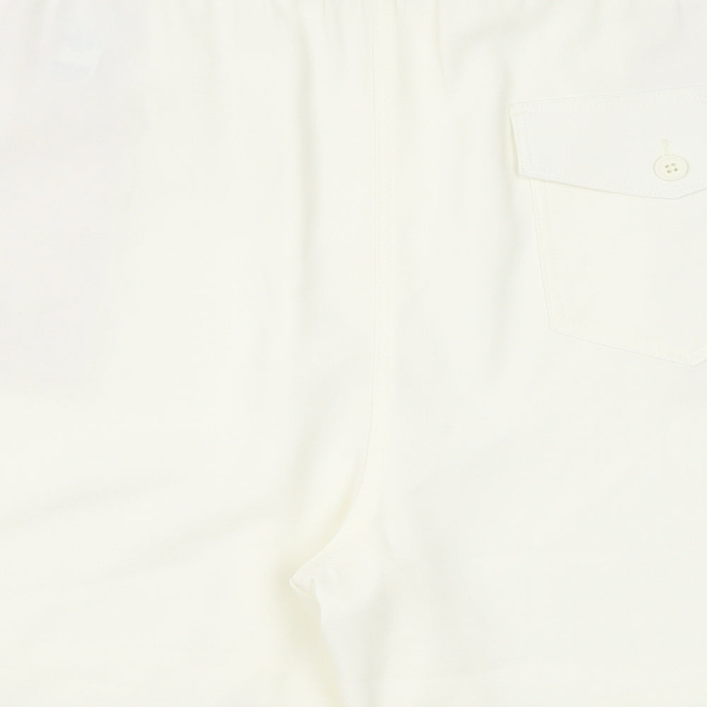 Marks and Spencer Womens Ivory Polyester Basic Shorts Size 20 Regular Pull On