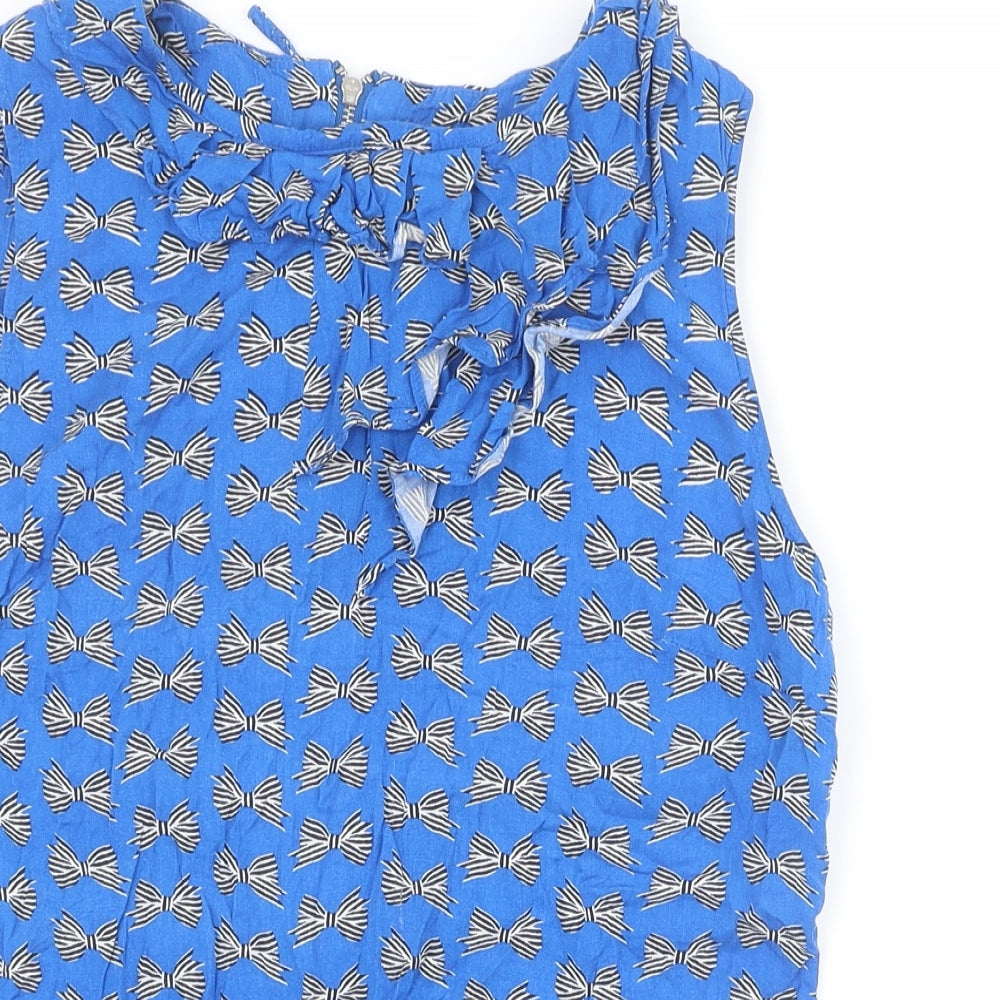 Womens UK Size 10 Oasis Blue Basic Tank