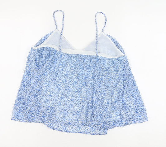 Womens UK Size S Mango Blue Basic Tank