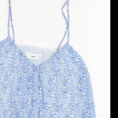 Womens UK Size S Mango Blue Basic Tank