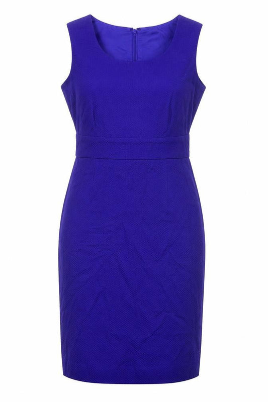 Pure Womens Blue Cotton A-Line Size 12 Scoop Neck Zip