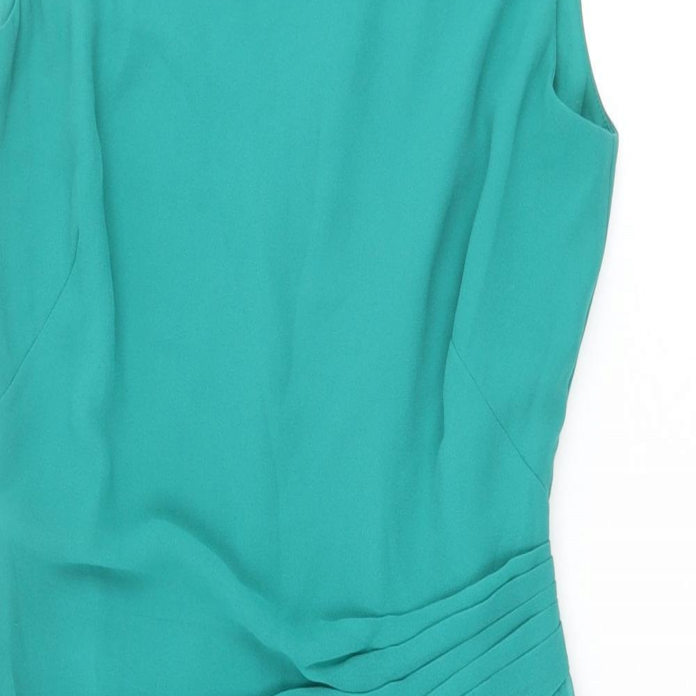 Coast Womens Green Colourblock Polyester Trapeze & Swing Size 10 Boat Neck Zip