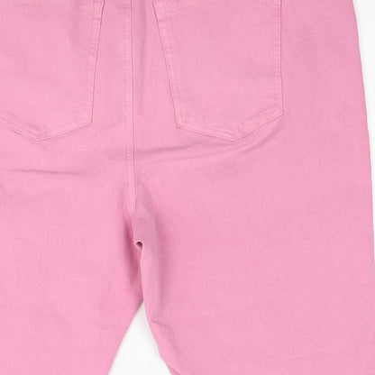Marks and Spencer Womens Pink Cotton Bermuda Shorts Size 42 in Regular Zip
