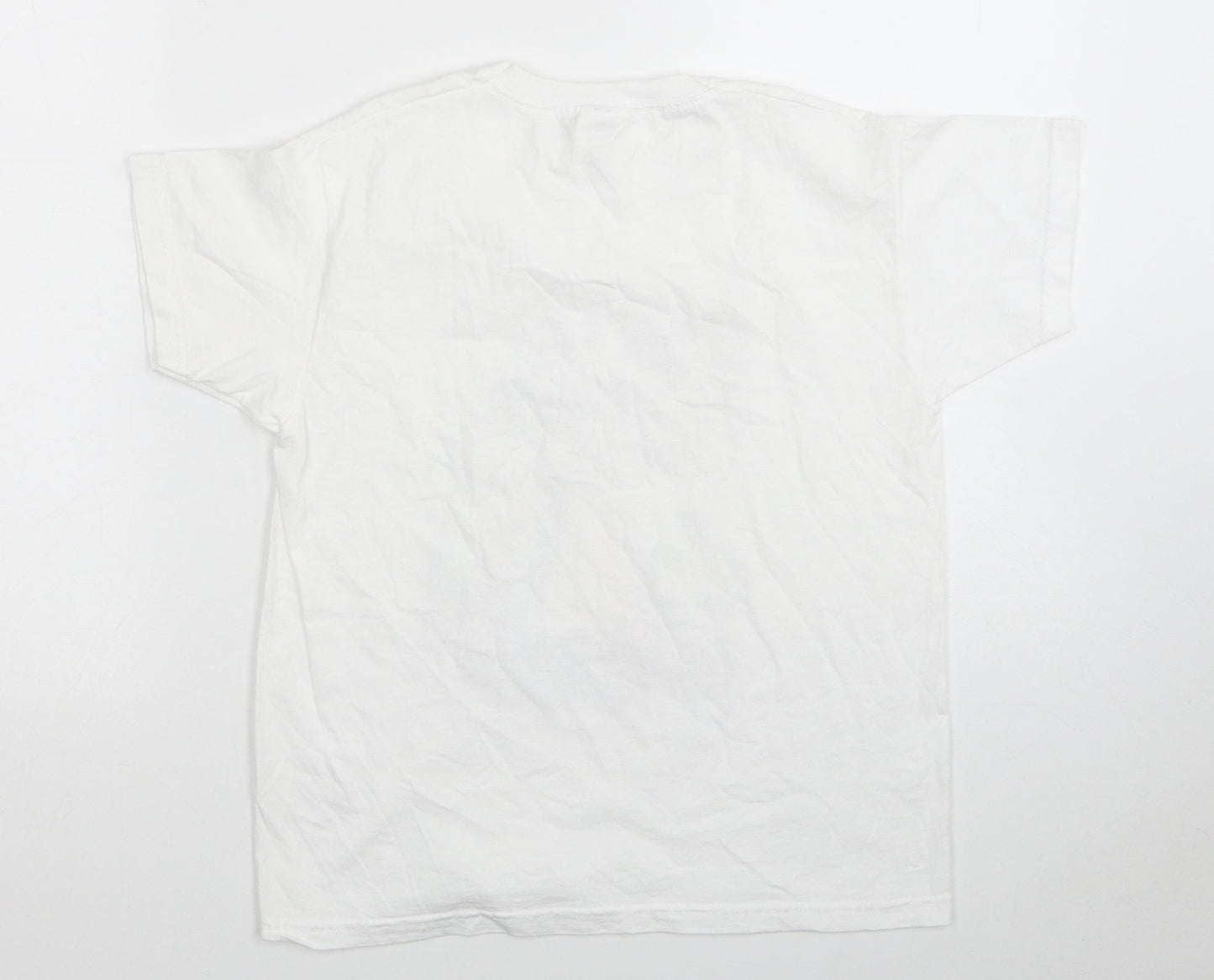Fruit of the Loom Girls White Cotton Basic T-Shirt Size 7-8 Years Round Neck - Princess and the Frog Print
