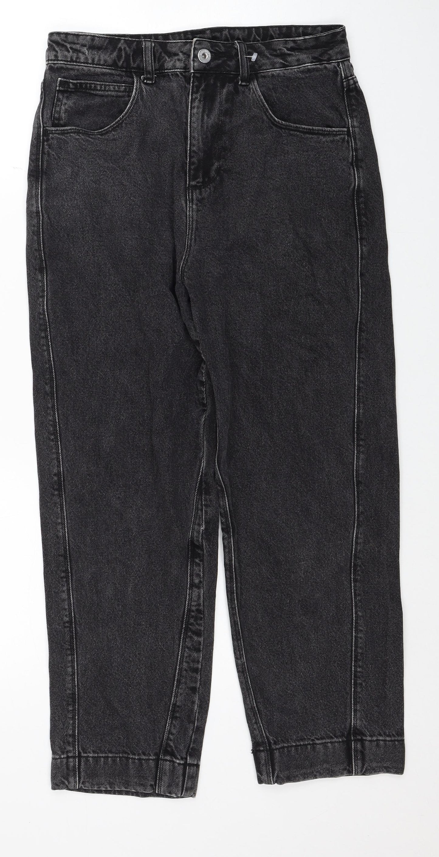 COLLUSION Womens Black Cotton Straight Jeans Size 26 in L28 in Regular Zip