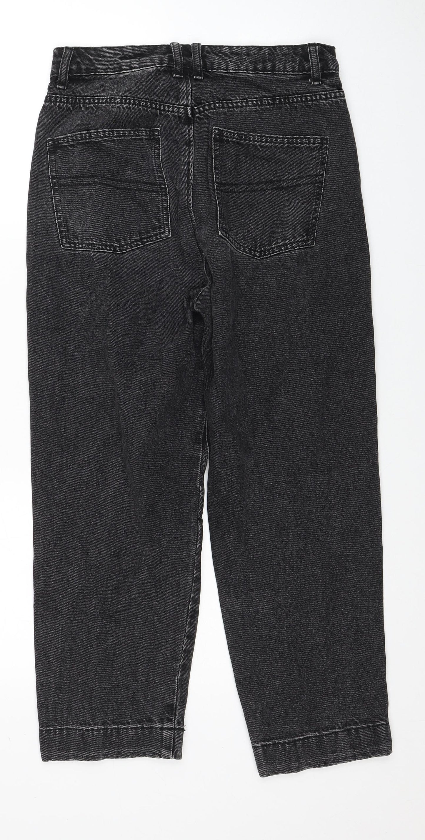 COLLUSION Womens Black Cotton Straight Jeans Size 26 in L28 in Regular Zip