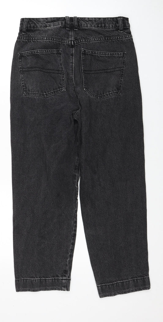 COLLUSION Womens Black Cotton Straight Jeans Size 26 in L28 in Regular Zip