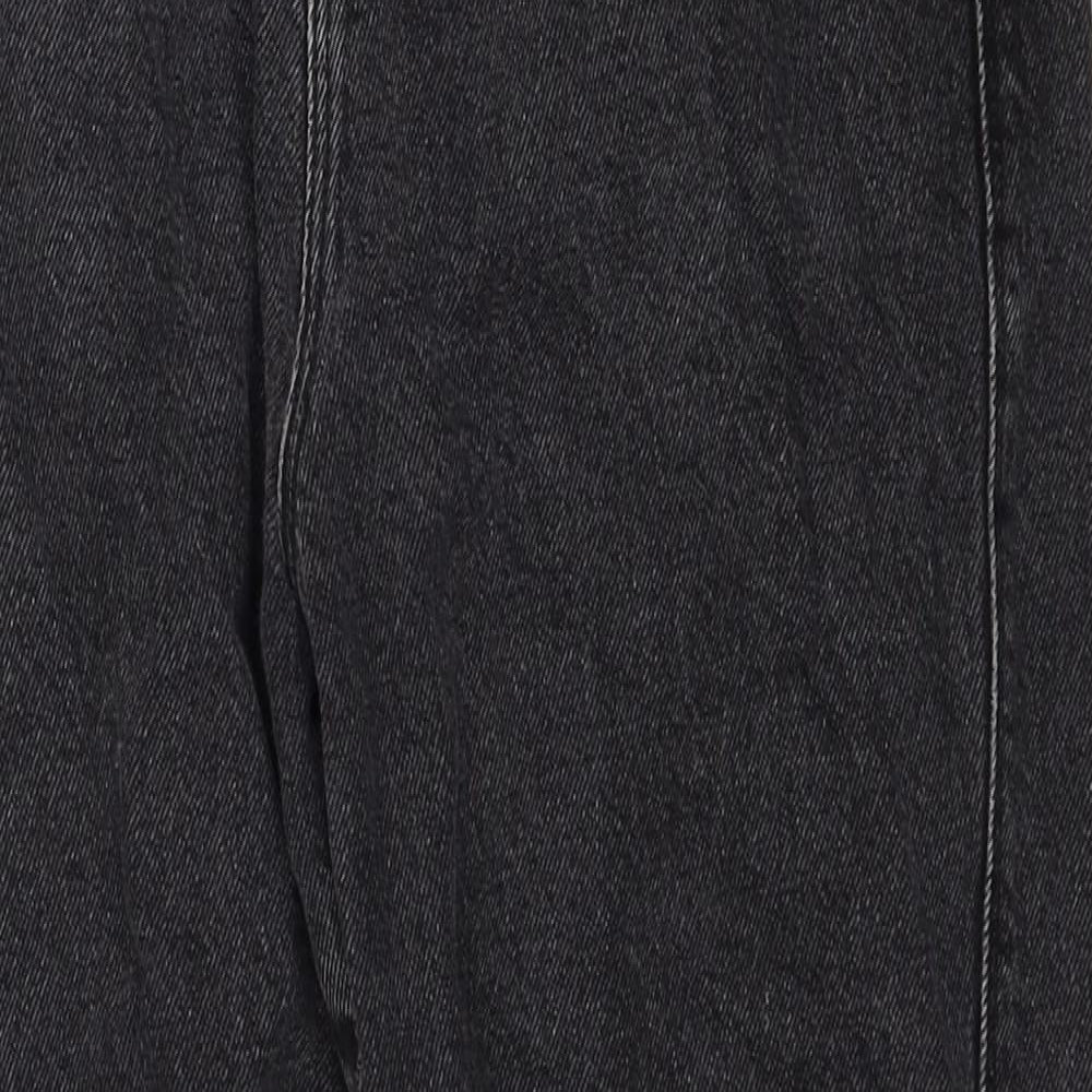 COLLUSION Womens Black Cotton Straight Jeans Size 26 in L28 in Regular Zip