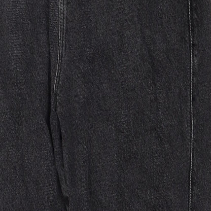 COLLUSION Womens Black Cotton Straight Jeans Size 26 in L28 in Regular Zip