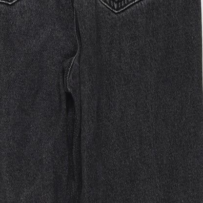 COLLUSION Womens Black Cotton Straight Jeans Size 26 in L28 in Regular Zip