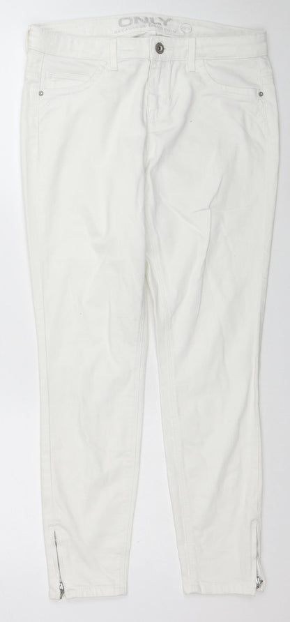 Only Womens White Cotton Skinny Jeans Size 29 in L30 in Regular Zip