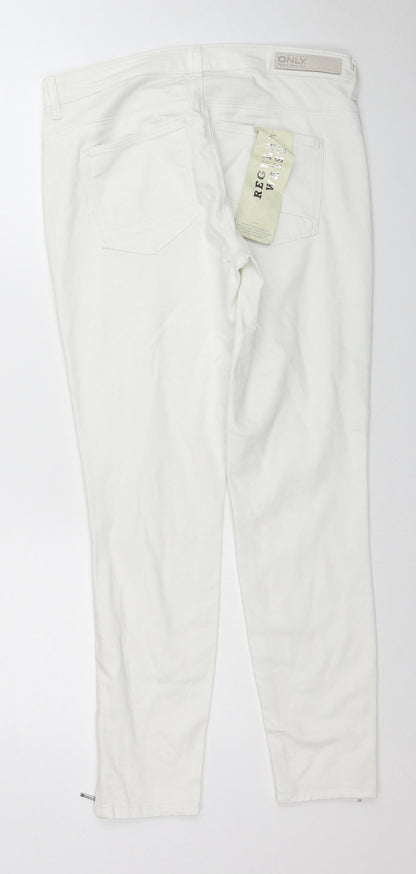 Only Womens White Cotton Skinny Jeans Size 29 in L30 in Regular Zip