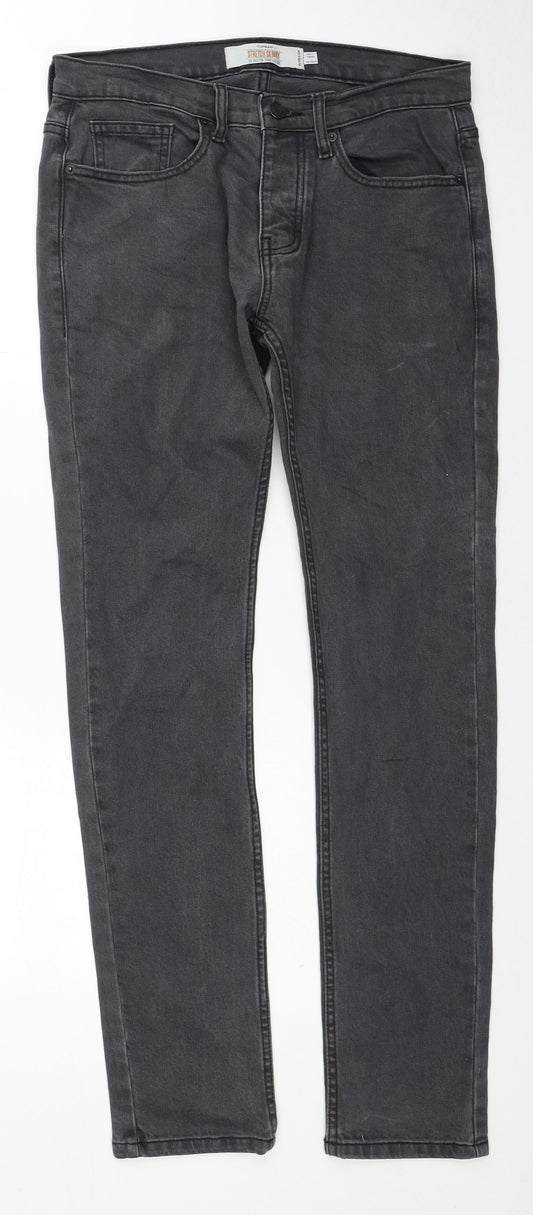 Mens UK Size 30 in Topshop Extra-Slim Fit Skinny Grey Jeans