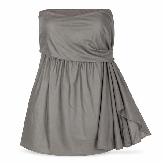 ASOS Womens Grey Polyester Mini Size 12 One Shoulder Pullover
