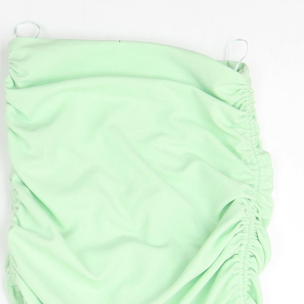 Zara Womens Green Polyester Basic Tank Size XS Off the Shoulder