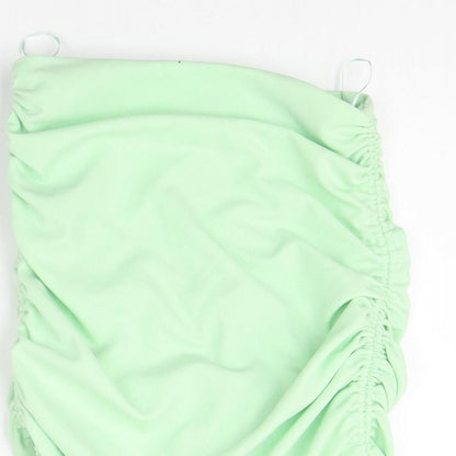 Zara Womens Green Polyester Basic Tank Size XS Off the Shoulder
