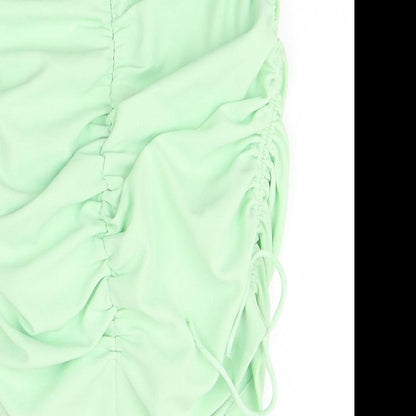 Zara Womens Green Polyester Basic Tank Size XS Off the Shoulder