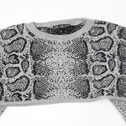 Womens UK Size S Rebellious Grey Pullover Jumper