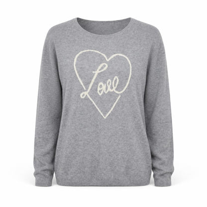 Chocolate Womens Grey Scoop Neck Polyester Pullover Jumper One Size - Love