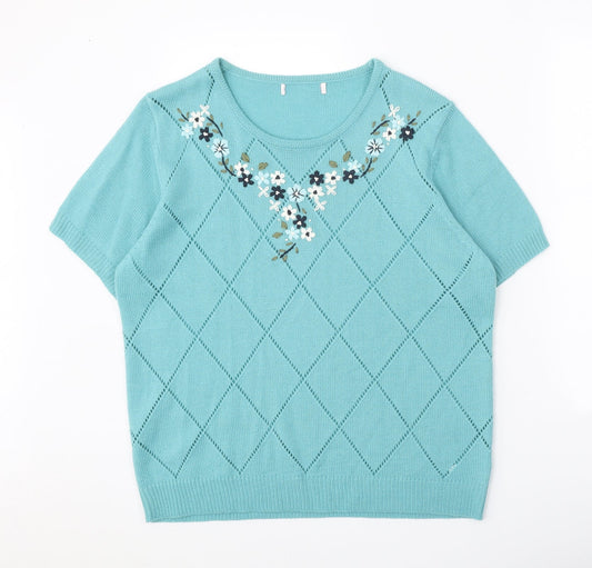 Womens UK Size 16 Julipa Blue Pullover Jumper