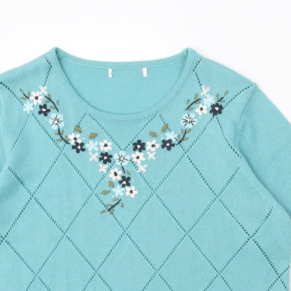 Womens UK Size 16 Julipa Blue Pullover Jumper