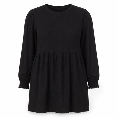 New Look Womens Black Herringbone Polyester A-Line Size 14 Round Neck Pullover