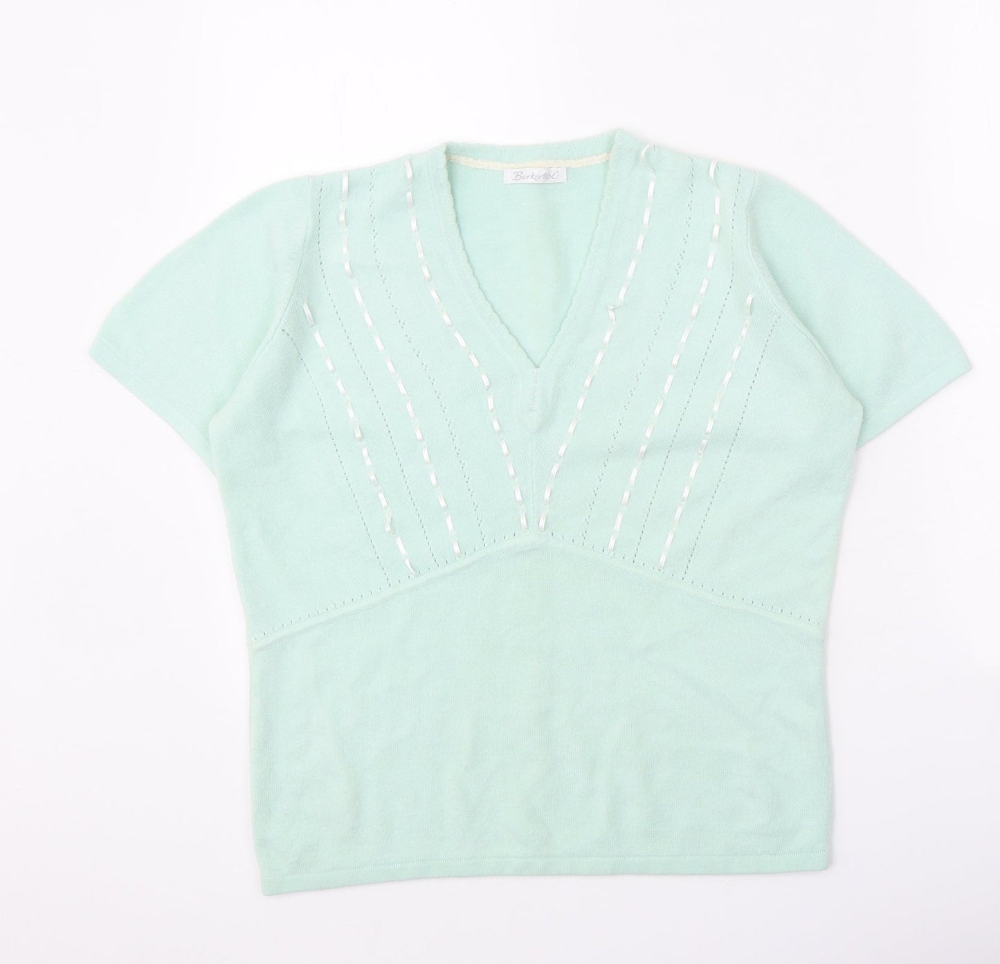 Womens UK Size 14 Berkertex Green Pullover Jumper