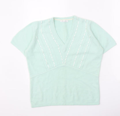 Womens UK Size 14 Berkertex Green Pullover Jumper