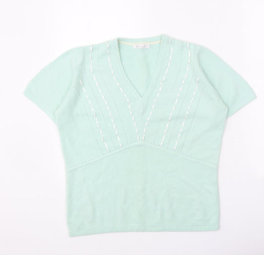 Womens UK Size 14 Berkertex Green Pullover Jumper