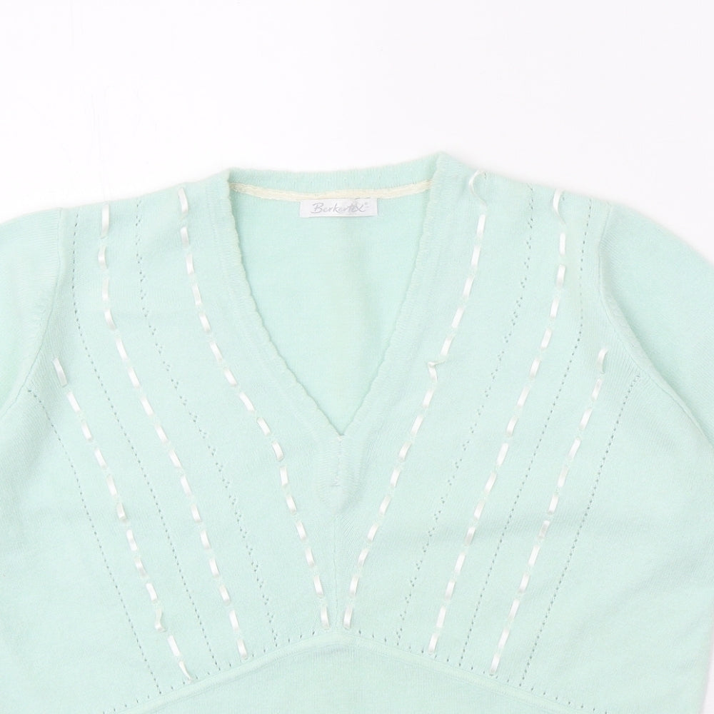 Womens UK Size 14 Berkertex Green Pullover Jumper