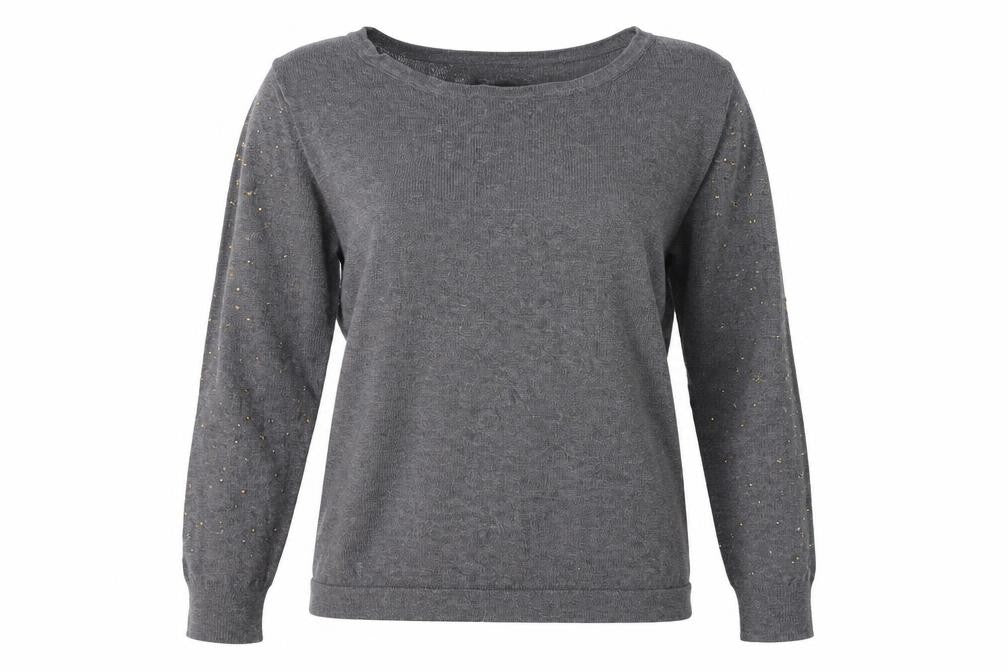 Klass Womens Grey Round Neck Viscose Pullover Jumper Size M