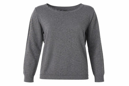 Klass Womens Grey Round Neck Viscose Pullover Jumper Size M