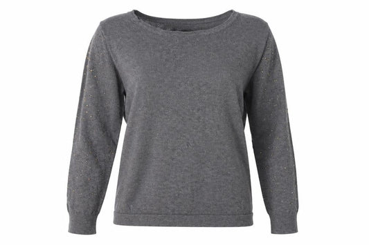 Klass Womens Grey Round Neck Viscose Pullover Jumper Size M