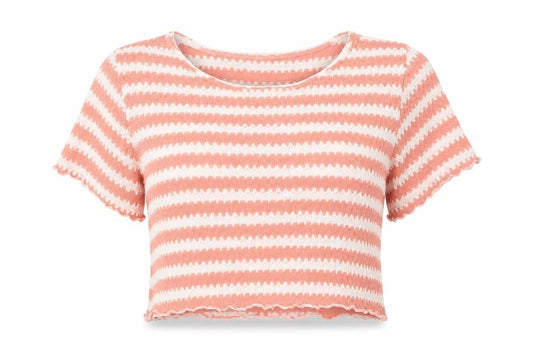 DAZY Womens Pink Round Neck Striped Polyester Pullover Jumper Size XL
