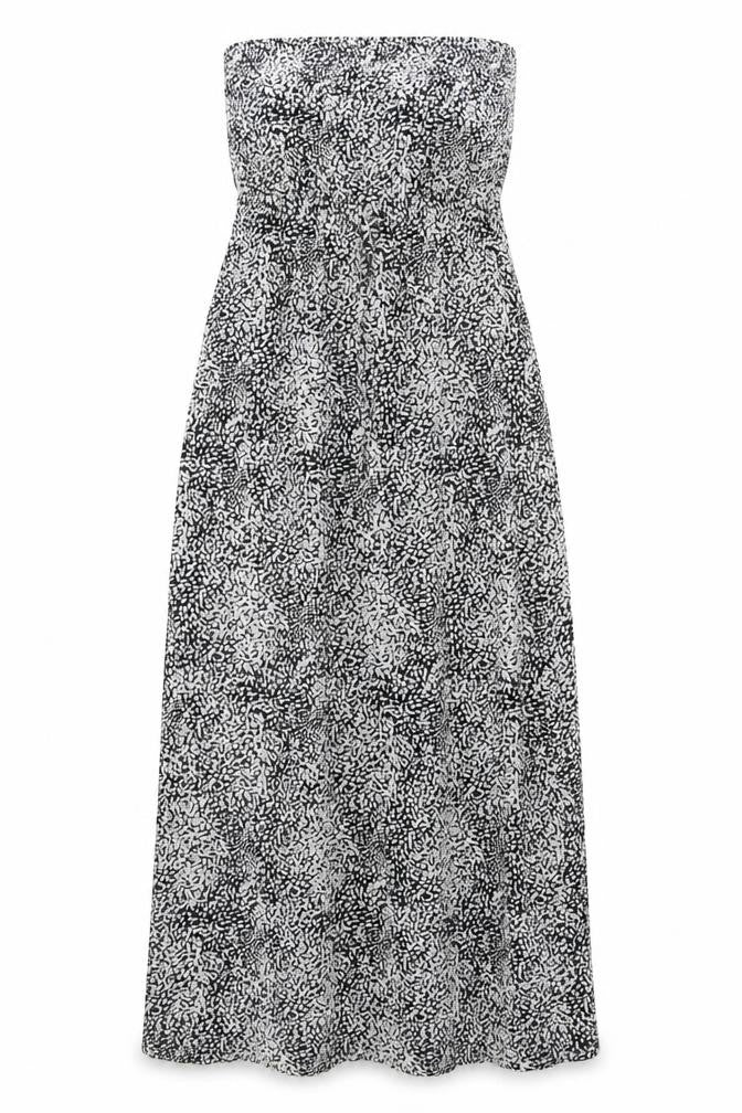 NEXT Womens White Geometric Polyester Maxi Size 8 Off the Shoulder Pullover